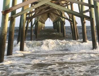 Under the boardwalk in Holden Beach