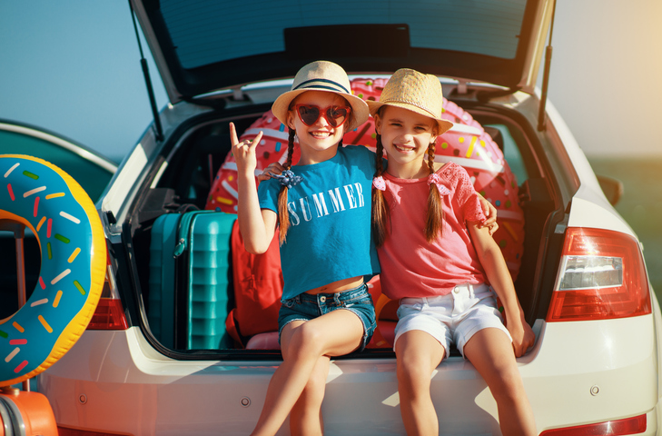 girls on a beach road trip